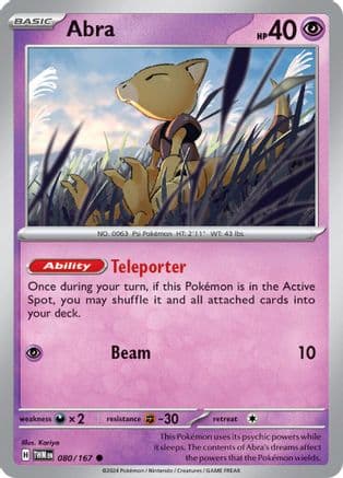 Abra — SV06: Twilight Masquerade Pokémon TCG card by Kariya