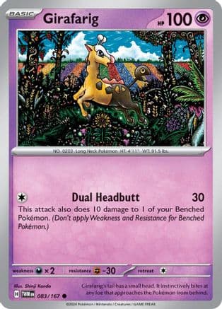 Girafarig — SV06: Twilight Masquerade Pokémon TCG card by Shinji Kanda
