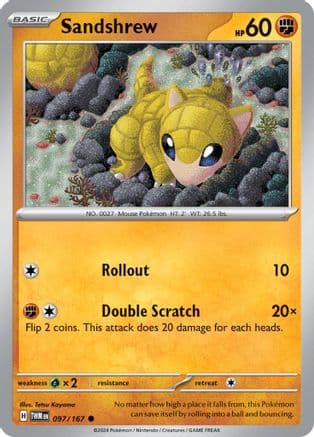 Sandshrew — SV06: Twilight Masquerade Pokémon TCG card by Tetsu Kayama