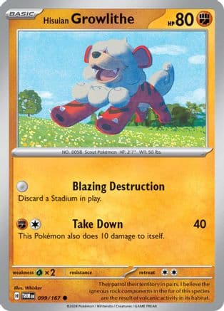 Hisuian Growlithe - 099/167 — SV06: Twilight Masquerade Pokémon TCG card by Whisker