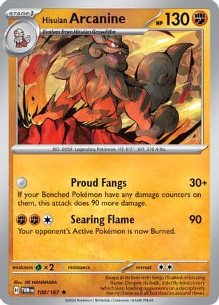 Hisuian Arcanine — SV06: Twilight Masquerade Pokémon TCG card by SIE NANAHARA