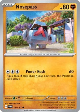 Nosepass — SV06: Twilight Masquerade Pokémon TCG card by AKIRA EGAWA