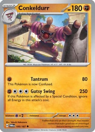 Conkeldurr — SV06: Twilight Masquerade Pokémon TCG card by Takeshi Nakamura