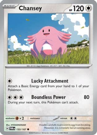 Chansey - 133/167 — SV06: Twilight Masquerade Pokémon TCG card by HYOGONOSUKE