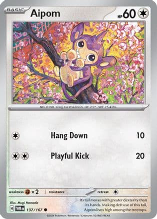 Aipom — SV06: Twilight Masquerade Pokémon TCG card by Mugi Hamada