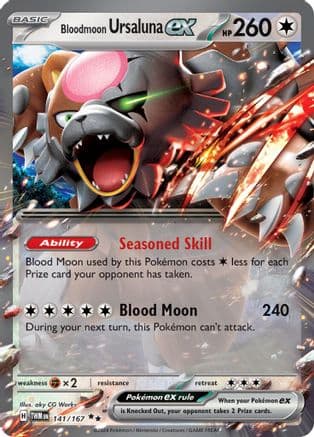 Bloodmoon Ursaluna ex - 141/167 — SV06: Twilight Masquerade Pokémon TCG card by aky CG Works