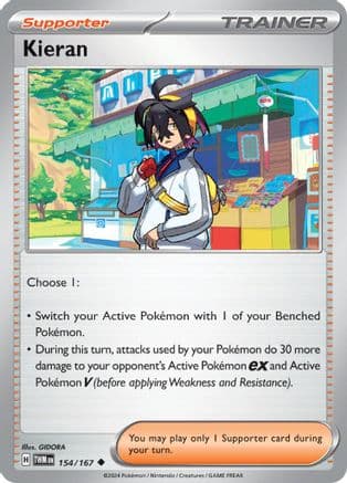 Kieran - 154/167 — SV06: Twilight Masquerade Pokémon TCG card by GIDORA