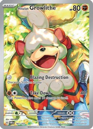Hisuian Growlithe - 181/167 — SV06: Twilight Masquerade Pokémon TCG card by GIDORA
