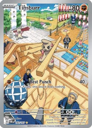 Timburr - 183/167 — SV06: Twilight Masquerade Pokémon TCG card by Yuriko Akase