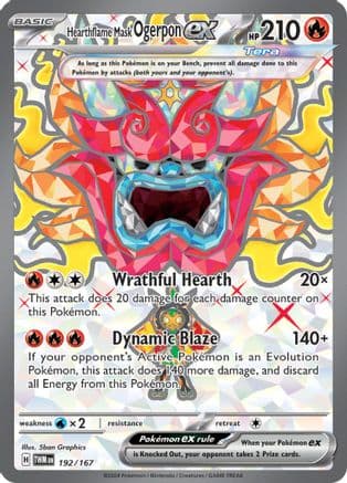 Hearthflame Mask Ogerpon ex - 192/167 — SV06: Twilight Masquerade Pokémon TCG card by 5ban Graphics