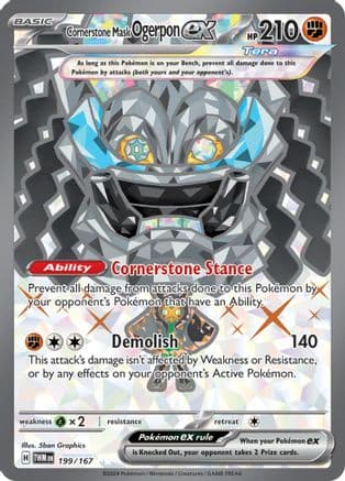 Cornerstone Mask Ogerpon ex - 199/167 — SV06: Twilight Masquerade Pokémon TCG card by 5ban Graphics