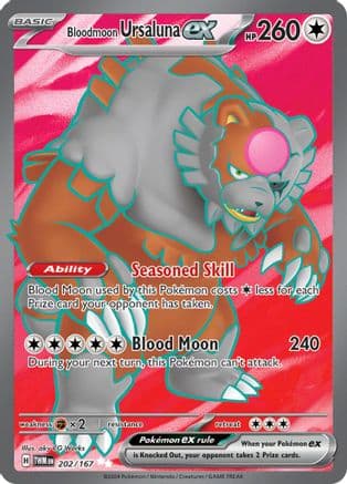 Bloodmoon Ursaluna ex - 202/167 — SV06: Twilight Masquerade Pokémon TCG card by aky CG Works