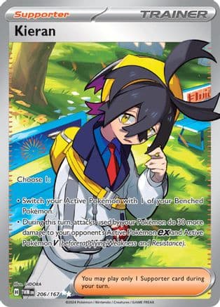 Kieran - 206/167 — SV06: Twilight Masquerade Pokémon TCG card by GIDORA