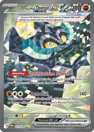 Cornerstone Mask Ogerpon ex - 215/167 — SV06: Twilight Masquerade Pokémon TCG card by Yano Keiji