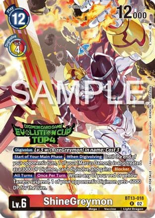 ShineGreymon - BT13-018 (2024 Evolution Cup Top 4) — Versus Royal Knights