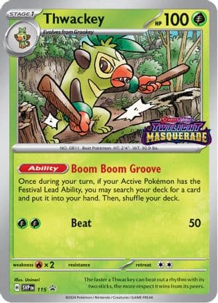 Thwackey - 115 — SV: Scarlet & Violet Promo Cards Pokémon TCG card by Uninori