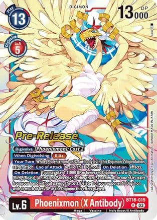 Phoenixmon (X Antibody) — Beginning Observer Pre-Release Cards Digimon Card Game card by Akihiro Hongo, Toei Animation