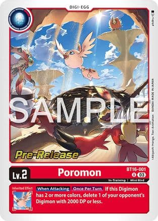 Poromon — Beginning Observer Pre-Release Cards Digimon Card Game card by Akiyoshi Hongo, Toei Animation