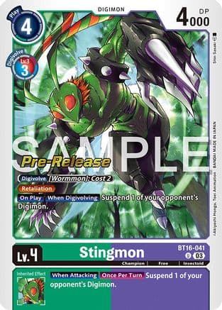 Stingmon — Beginning Observer Pre-Release Cards