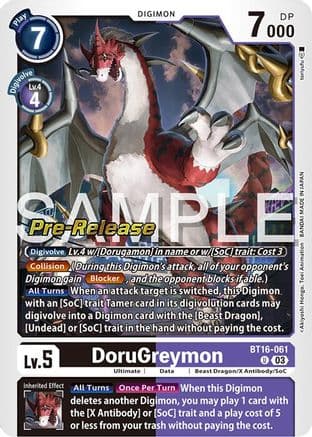 DoruGreymon — Beginning Observer Pre-Release Cards