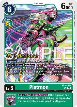 Pistmon — Beginning Observer Pre-Release Cards Digimon Card Game card by Akiyoshi Honga, Toei Animation