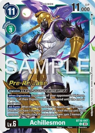 Achillesmon — Beginning Observer Pre-Release Cards Digimon Card Game card by KISUKE