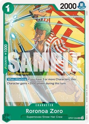 Roronoa Zoro (034) — One Piece Card Game card