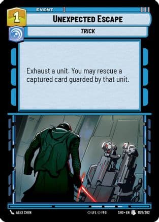 Unexpected Escape — Shadows of the Galaxy Star Wars: Unlimited card by Alex Chen
