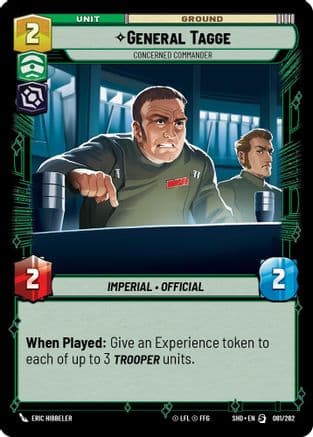 General Tagge - Concerned Commander — Shadows of the Galaxy Star Wars: Unlimited card by Eric Hibbeler