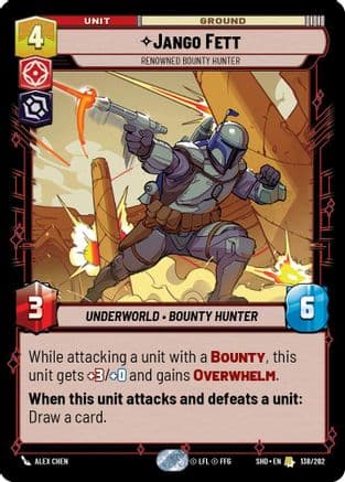 Jango Fett - Renowned Bounty Hunter — Shadows of the Galaxy Star Wars: Unlimited card by Afif Khaled