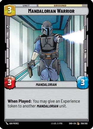 Mandalorian Warrior — Shadows of the Galaxy Star Wars: Unlimited card by Ash Pierce