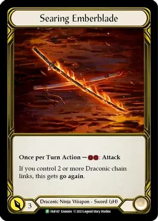 Searing Emberblade (Golden) - FAB147 — Flesh and Blood: Promo Cards