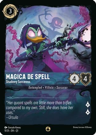 Magica De Spell - Shadowy Sorceress — Illumineer's Quest: Deep Trouble Disney Lorcana card by Gonzalo Kenny