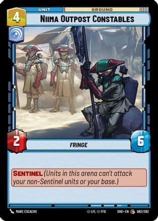 Niima Outpost Constables — Shadows of the Galaxy Star Wars: Unlimited card by Marc Escachx
