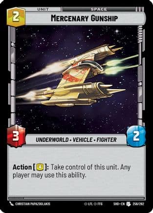 Mercenary Gunship — Shadows of the Galaxy Star Wars: Unlimited card by Christian Papazoglakis