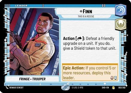 Finn - This is a Rescue — Shadows of the Galaxy Star Wars: Unlimited card by Renaud Scheidt