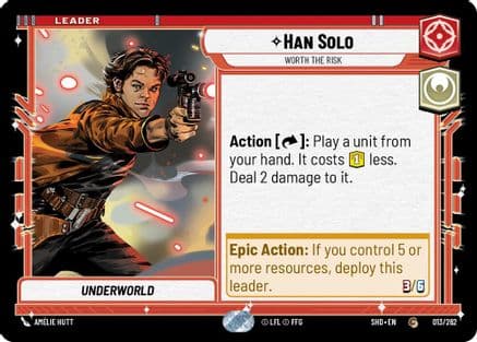 Han Solo - Worth the Risk — Shadows of the Galaxy Star Wars: Unlimited card by Amélie Hutt