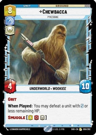 Chewbacca - Pykesbane — Shadows of the Galaxy Star Wars: Unlimited card by Leonardo Giammichele