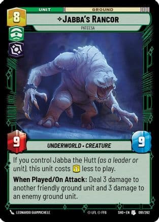 Jabba's Rancor - Pateesa — Shadows of the Galaxy Star Wars: Unlimited card by Leonardo Giammichele