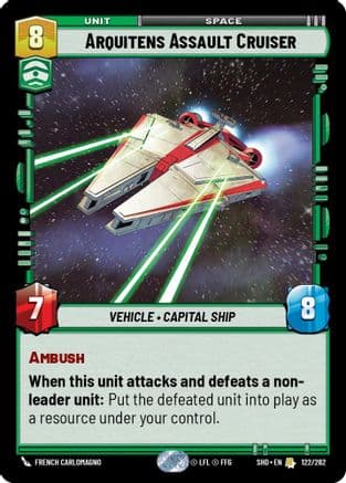 Arquitens Assault Cruiser — Shadows of the Galaxy Star Wars: Unlimited card by French Carlomagno