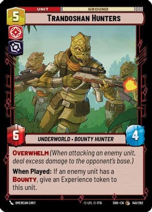 Trandoshan Hunters — Shadows of the Galaxy Star Wars: Unlimited card by Omercan Cirit