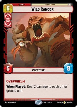Wild Rancor — Shadows of the Galaxy Star Wars: Unlimited card by David Nash