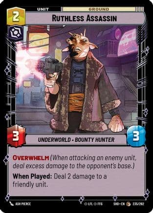 Ruthless Assassin — Shadows of the Galaxy Star Wars: Unlimited card by Ash Pierce