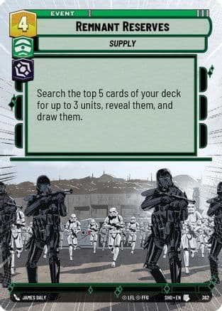 Remnant Reserves (Hyperspace) — Shadows of the Galaxy Star Wars: Unlimited card by JAMES DAILY
