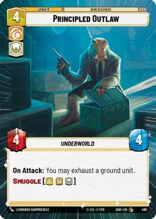 Principled Outlaw (Hyperspace) — Shadows of the Galaxy Star Wars: Unlimited card by Leonardo Giambrelli