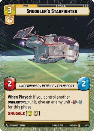 Smuggler's Starfighter (Hyperspace) — Shadows of the Galaxy Star Wars: Unlimited card by Henning Ludvigsen