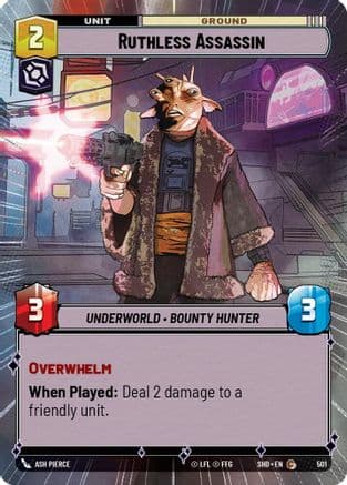 Ruthless Assassin (Hyperspace) — Shadows of the Galaxy Star Wars: Unlimited card by Kun Pierce