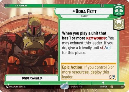 Boba Fett - Daimyo (Hyperspace) — Shadows of the Galaxy Star Wars: Unlimited card by Guillaume Ospital