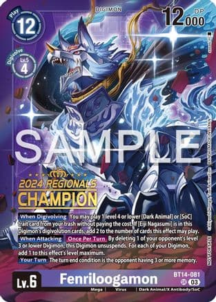 Fenriloogamon (2024 Regionals Champion) — Digimon Card Game card
