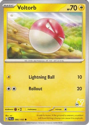 Voltorb - Pikachu 34 — Battle Academy 2024 Pokémon TCG card by sui